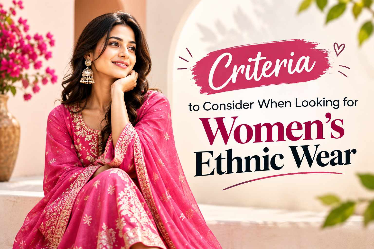 Women’s ethnic wear selection guide with stylish traditional outfit
